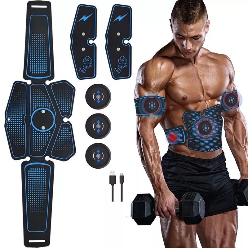 Eletroestimulador Muscular EMS Recarregável USB ShockFIT - Treino Abdominal Inteligente