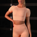 Conjunto Fitness Seamless Legging e Top Manga Curta ShockFIT.