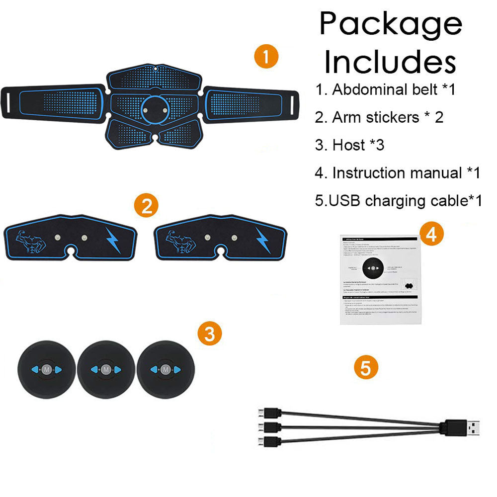 Eletroestimulador Muscular EMS Recarregável USB ShockFIT - Treino Abdominal Inteligente