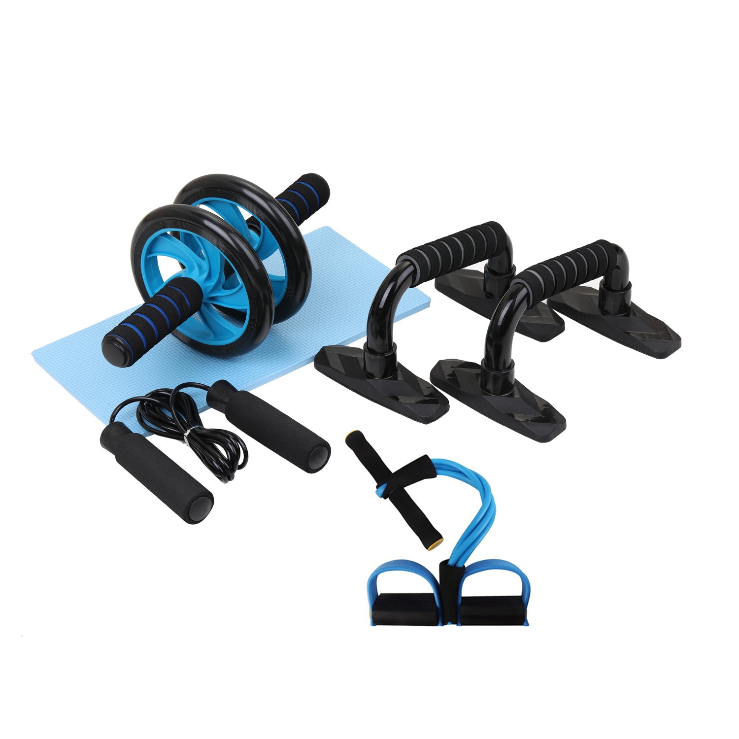 Kit de Treino Abdominal ShockFIT: Roda Abdominal Profissional e Acessórios para Corpo Total