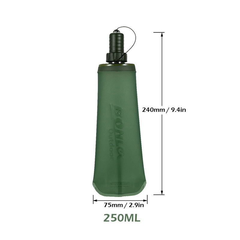 Outdoor Sports Fitness Soft Water Bottle Food Grade Soft Water Cup Mountaineering Running Foldable Drinking Water Bag 250 500ml
