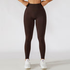 Calça legging esportiva de cintura alta para treino e corrida, com efeito levanta-quadril e modelagem que valoriza a musculatura.