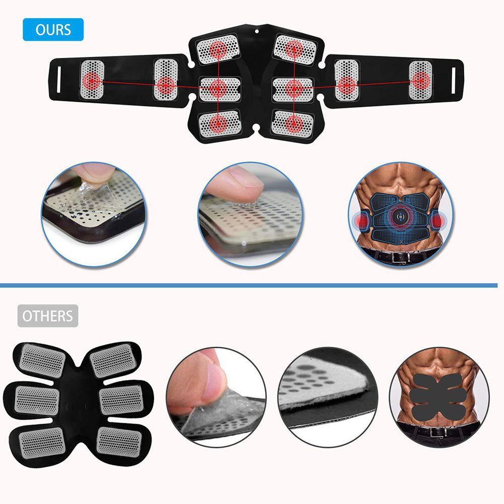 Eletroestimulador Muscular EMS Recarregável USB ShockFIT - Treino Abdominal Inteligente