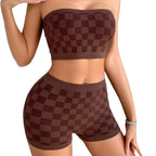 Conjunto Feminino Verão - Top Tomara que Caia + Shorts Conforto