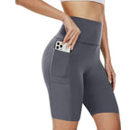 Shorts Moletom Cintura Alta com Bolsos e Efeito Levanta Bumbum ShockFIT.