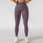 Calça legging esportiva de cintura alta para treino e corrida, com efeito levanta-quadril e modelagem que valoriza a musculatura.