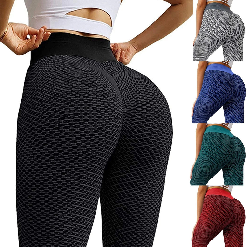 Legging Texturizada de Cintura Alta com Efeitos Colmeia e Levanta bumbum