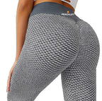 Legging Texturizada de Cintura Alta com Efeitos Colmeia e Levanta bumbum